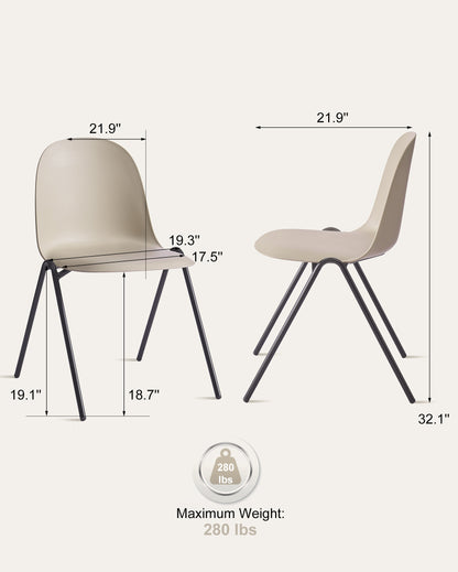 Berlin Contemporary Minimalist Dining Chair – Camel, Set of 4