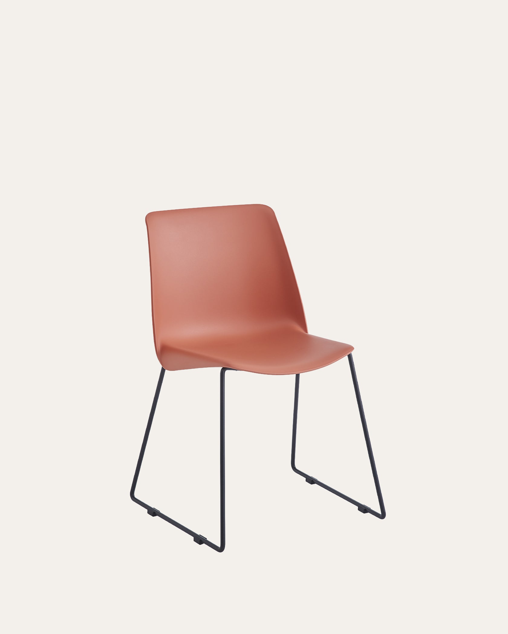 Arcadia Modern Plastic Dining Chair with Metal Legs – Red, Set of 2