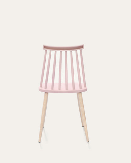 Troy Plastic Dining Chair Set, Set of 4, Pink