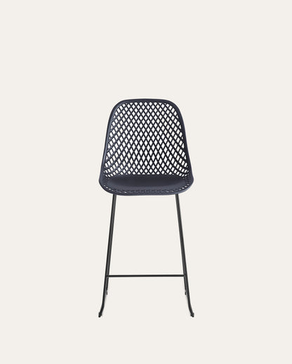 Contemporary Plastic Side Chair – Black, Set of 4