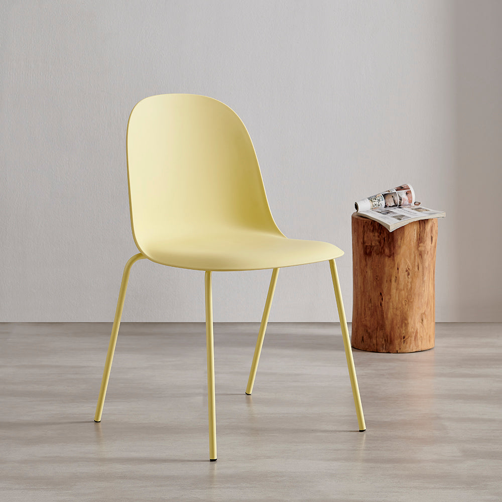 Kyoto Industrial Dining Chair – Light Yellow, Set of 4