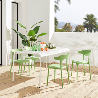 Nara Stackable Chairs, Set of 4, Green
