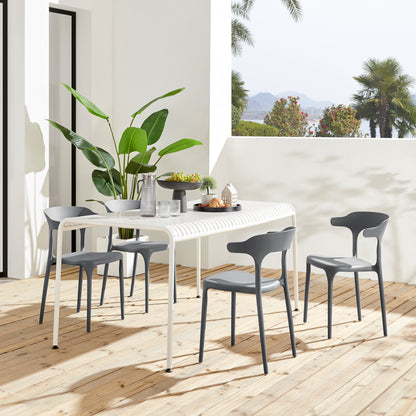 Nara Stackable Chairs, Set of 4, Grey