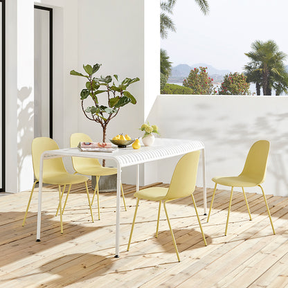 Kyoto Industrial Dining Chair – Light Yellow, Set of 4