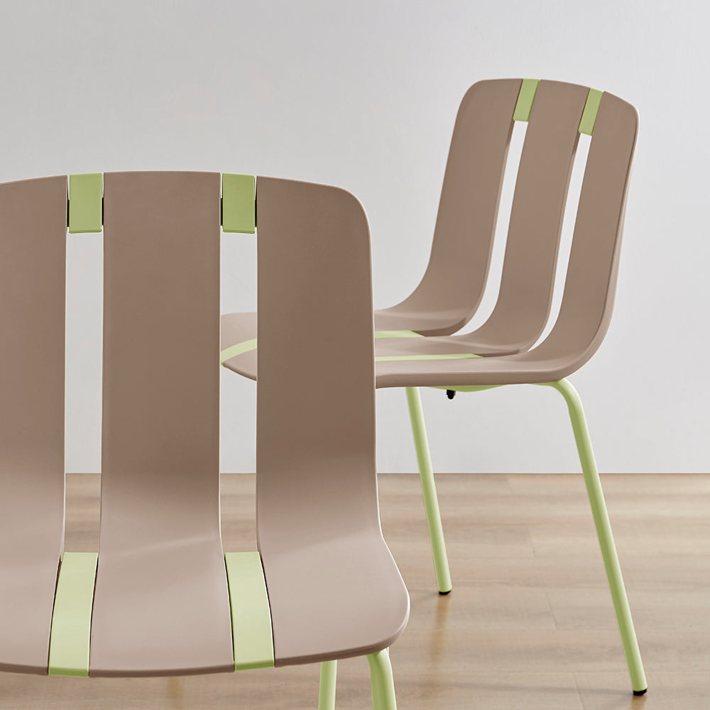 Cali Palette Creative DIY Assembly Chairs – Camel & Green, Set of 2