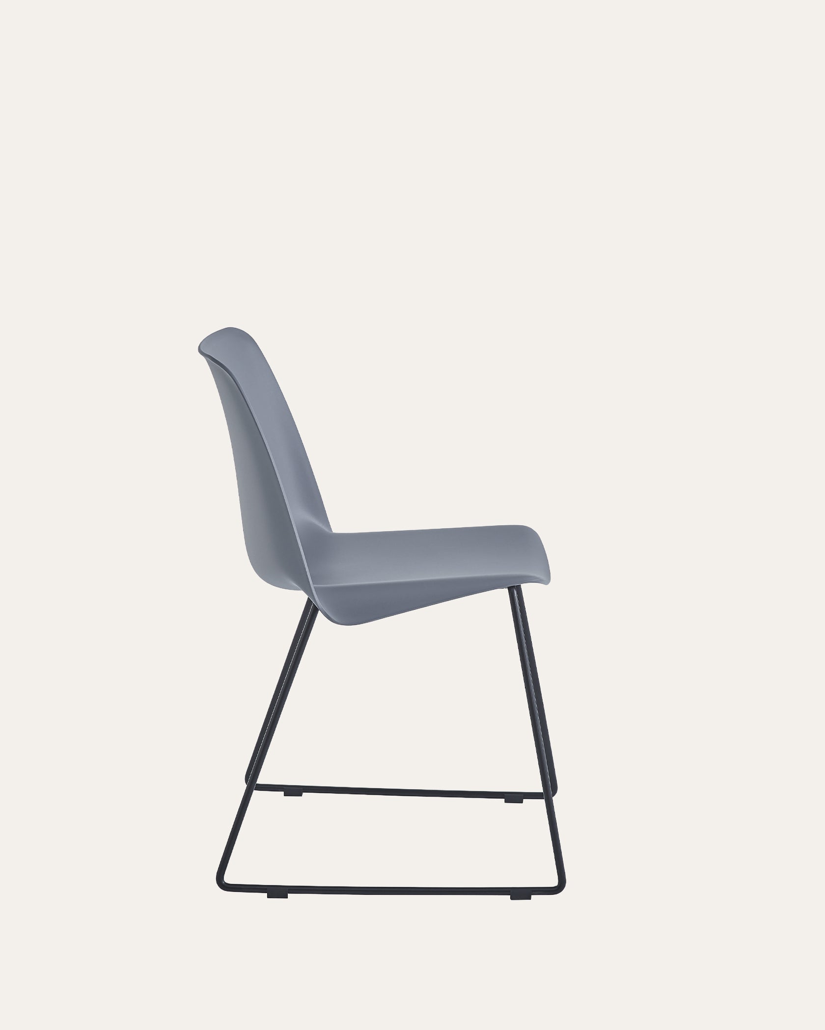 Arcadia Modern Plastic Dining Chair with Metal Legs – Steel Gray, Set of 4