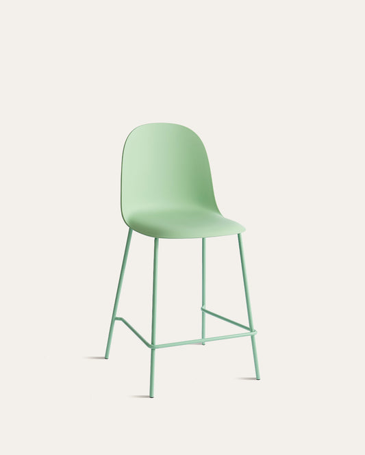 Kyoto Minimalist Industrial Counter Stool – Green, Set of 4