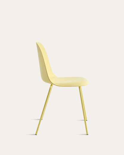 Kyoto Industrial Dining Chair – Light Yellow, Set of 4