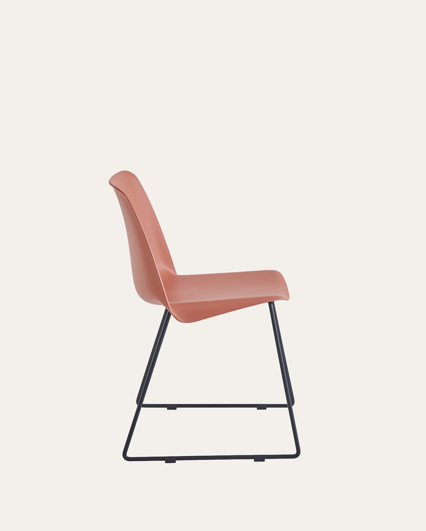 Arcadia Modern Plastic Dining Chair with Metal Legs – Red, Set of 2