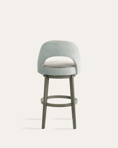 Whistler Swivel Velvet Bar Stools, Grey, Set of 2