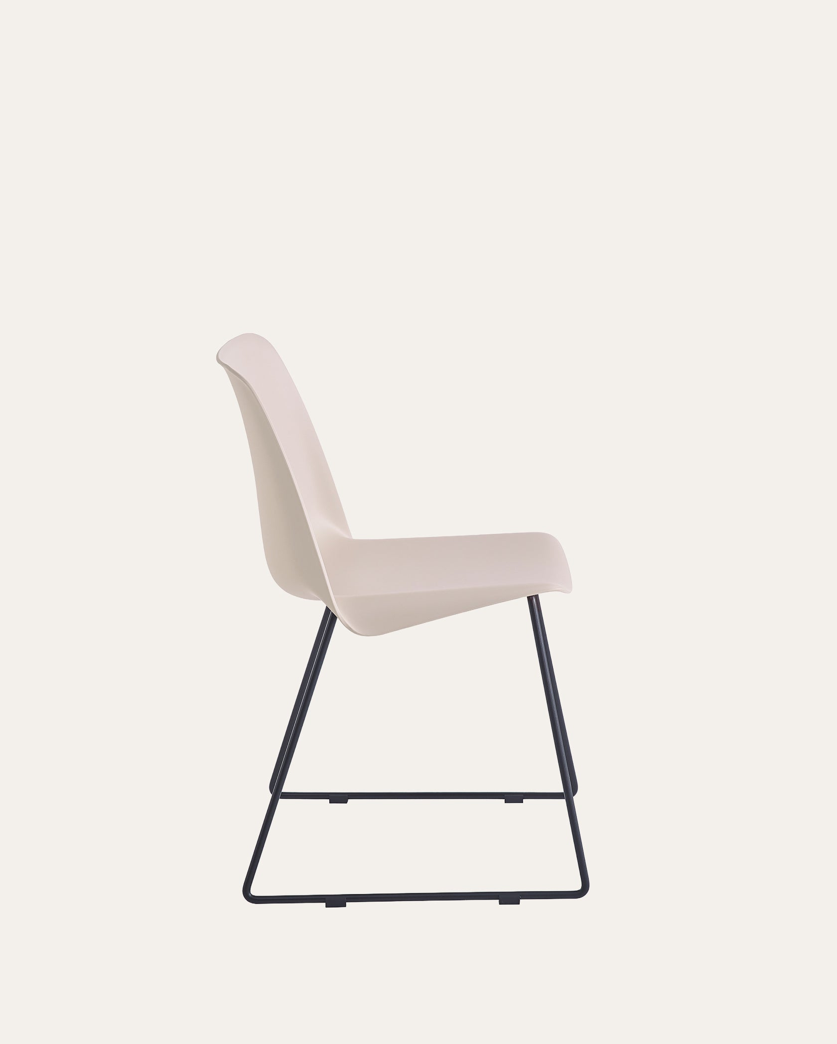 Arcadia Modern Plastic Dining Chair with Metal Legs – Ivory, Set of 4