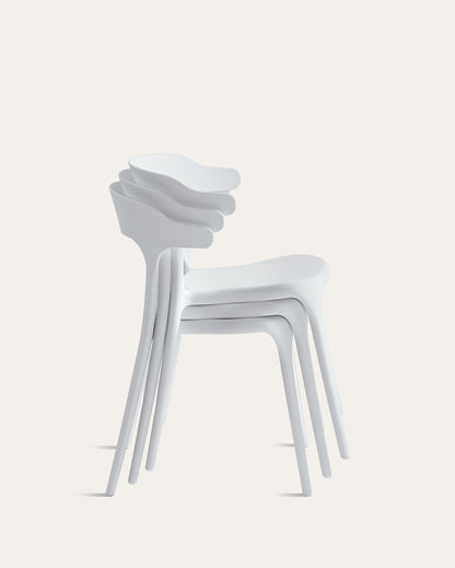 Nara Stackable Chairs, Set of 4, White