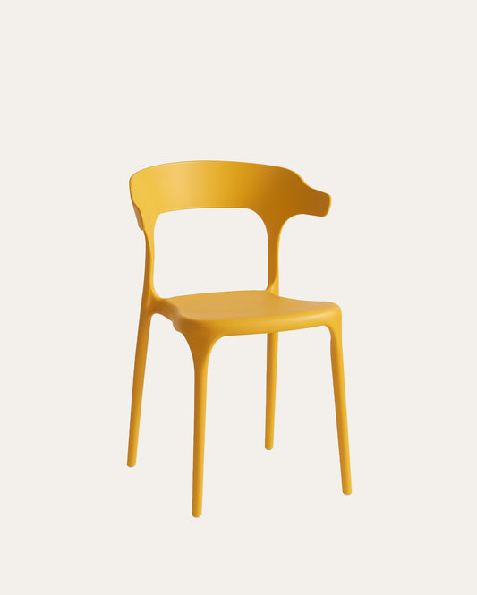 Nara Stackable Chairs, Set of 4, Yellow