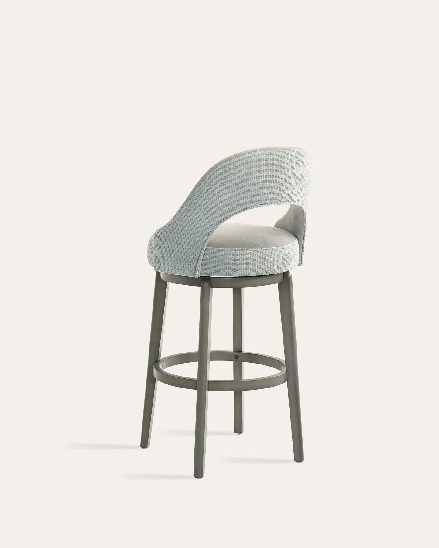 Whistler Swivel Velvet Bar Stools, Grey, Set of 2