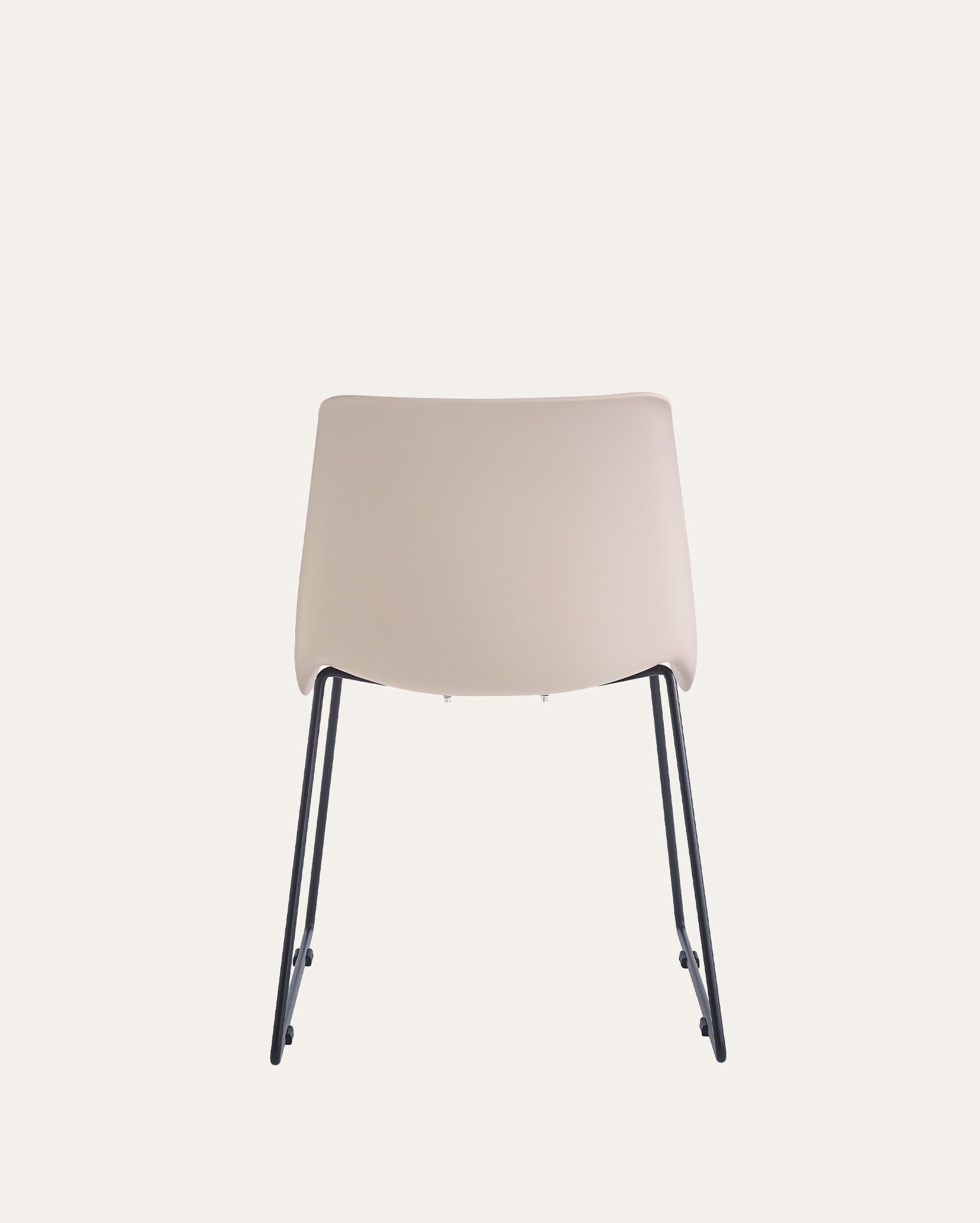 Arcadia Modern Plastic Dining Chair with Metal Legs – Ivory, Set of 4