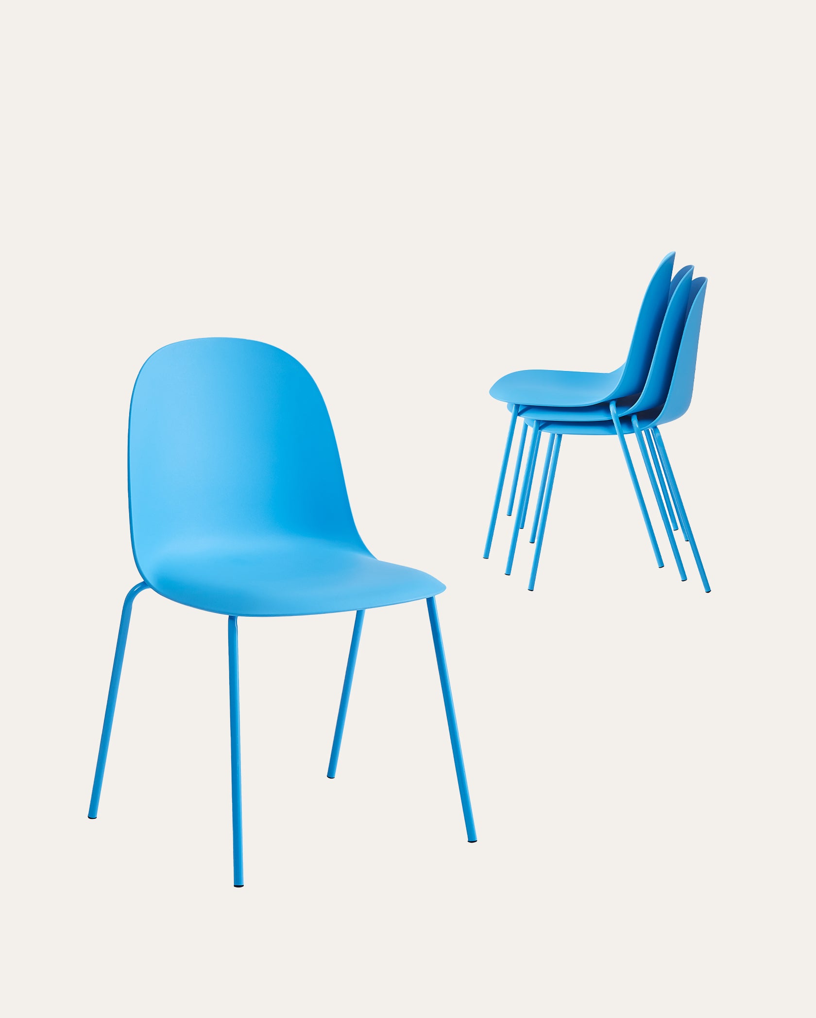 Wilshire Minimalist Dining Chair – Blue, Set of 4