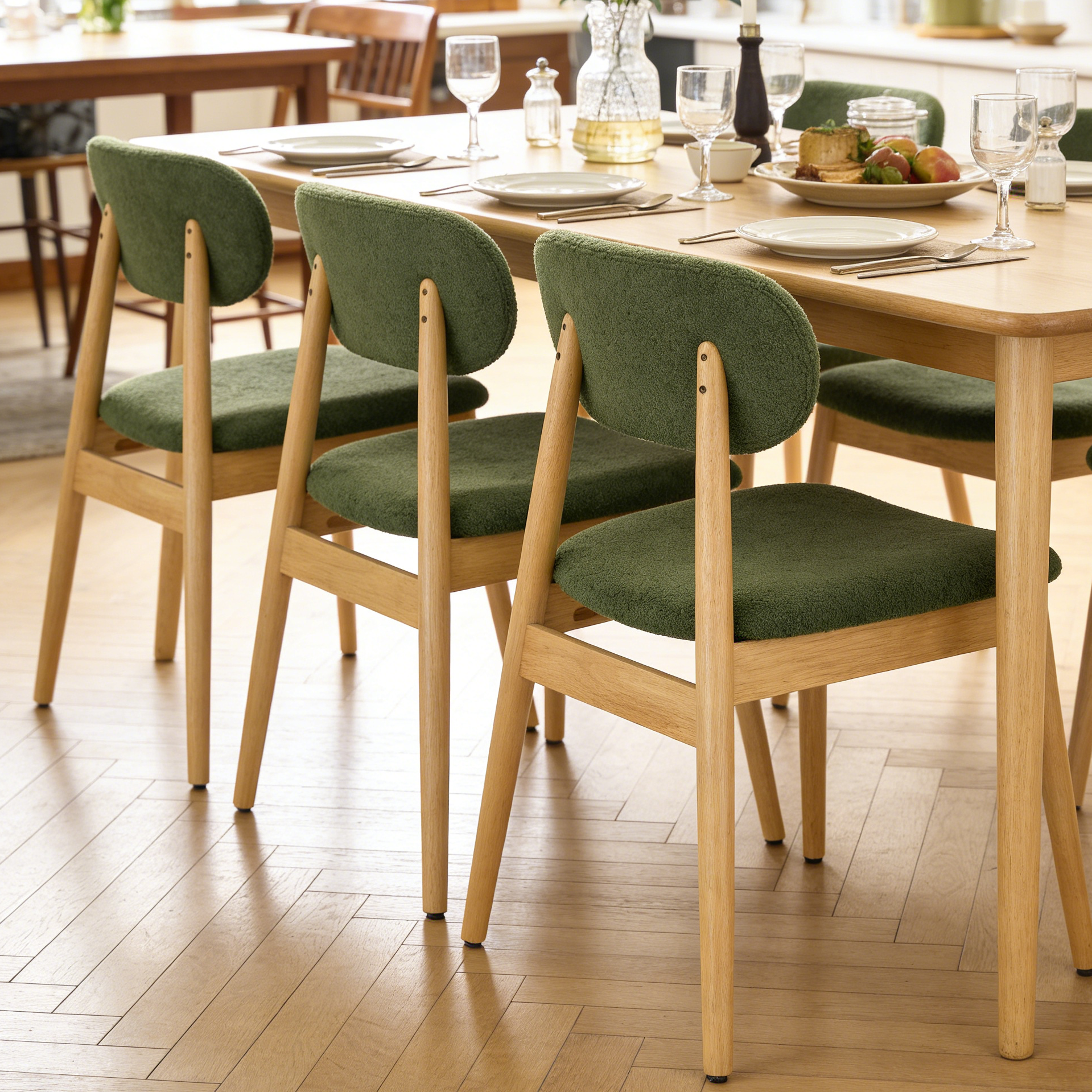 Del Mar Upholstered Dining Chair - Matcha Green, Set of 2