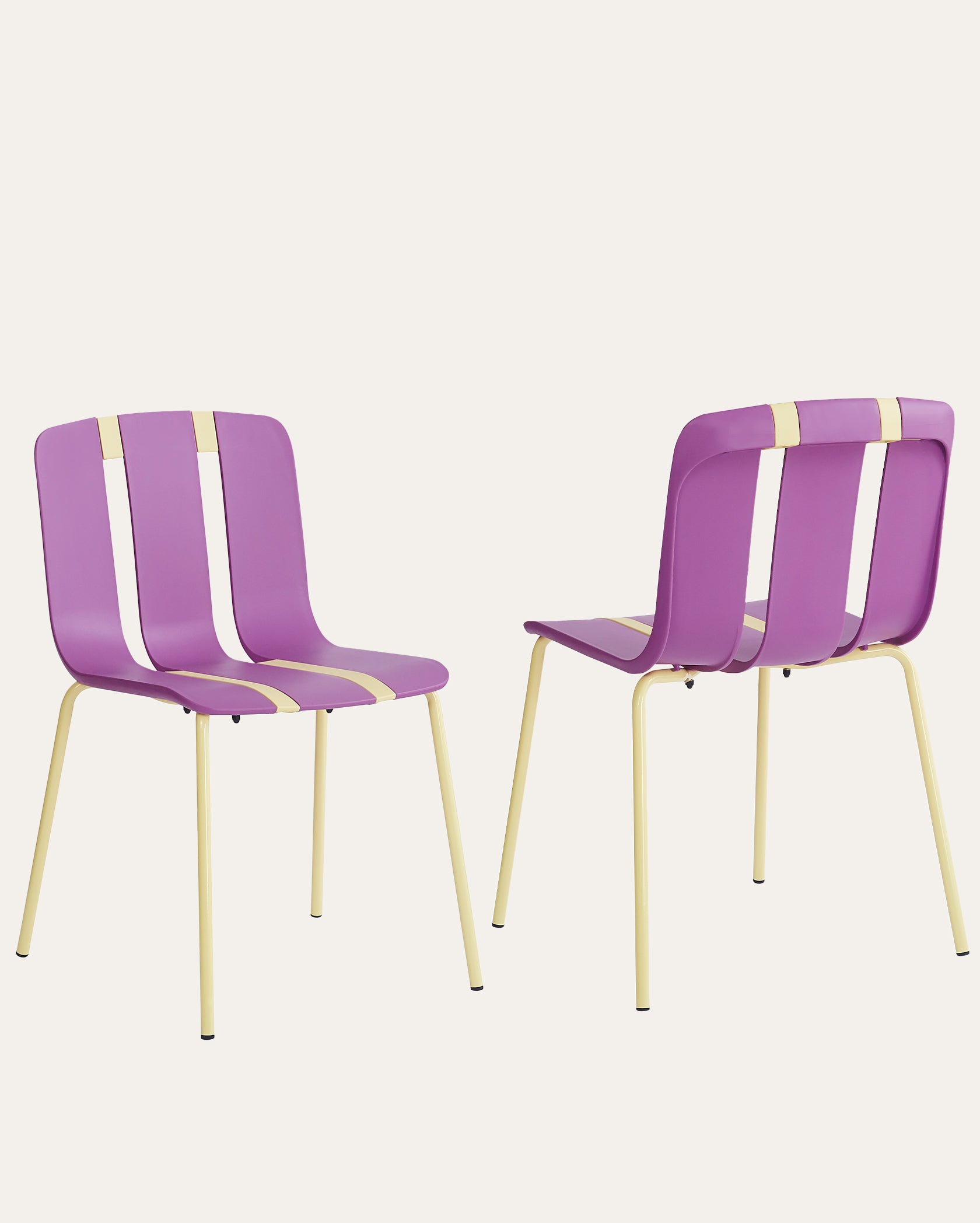Cali Palette Creative DIY Assembly Chairs – Purple & Yellow, Set of 2
