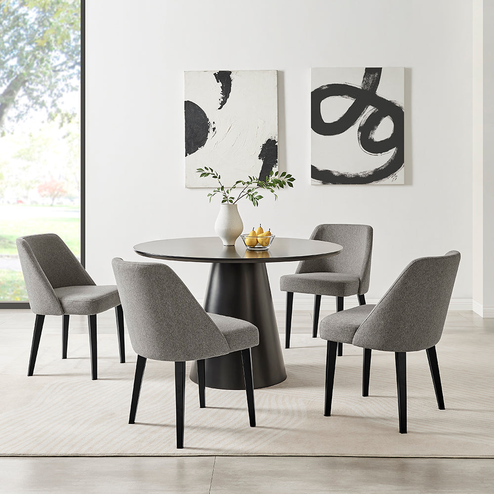Paros Upholstered Dining Chairs, Gray, Set of 2