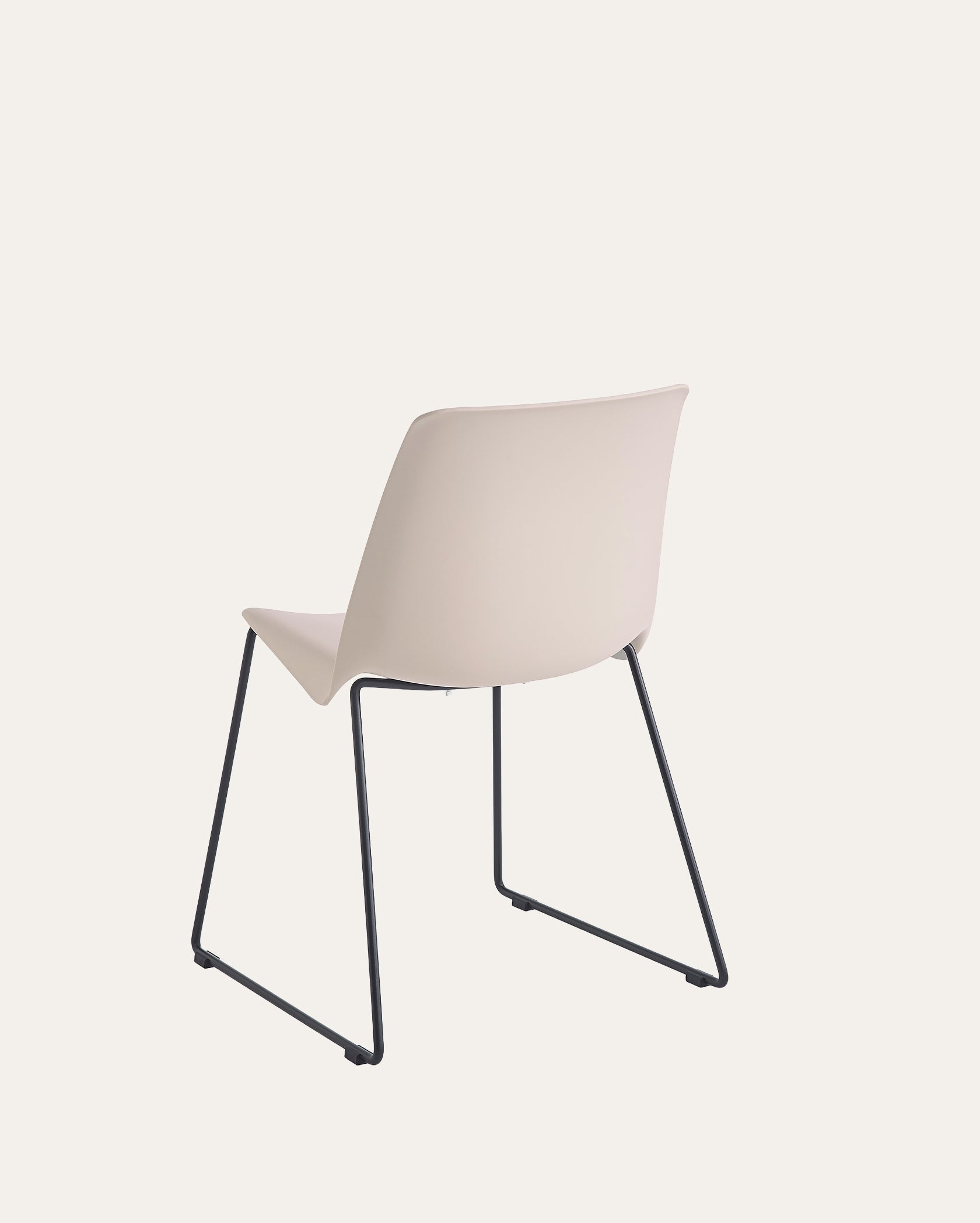 Arcadia Modern Plastic Dining Chair with Metal Legs – Ivory, Set of 4