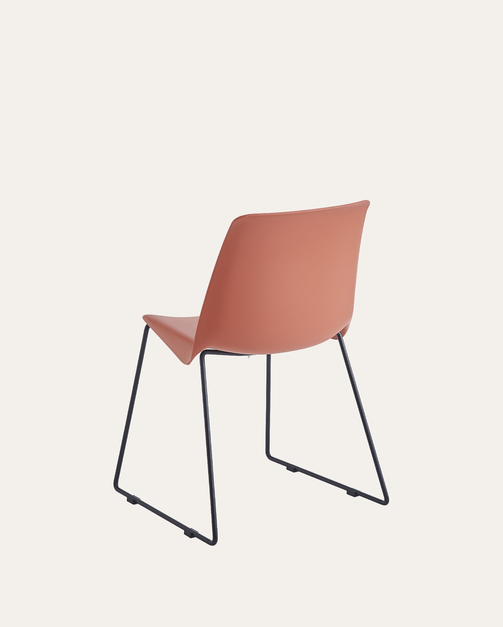 Arcadia Modern Plastic Dining Chair with Metal Legs – Red, Set of 2