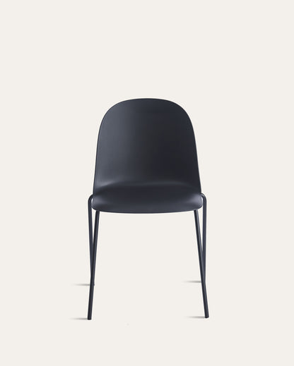 Kyoto Industrial Dining Chair – Black, Set of 4