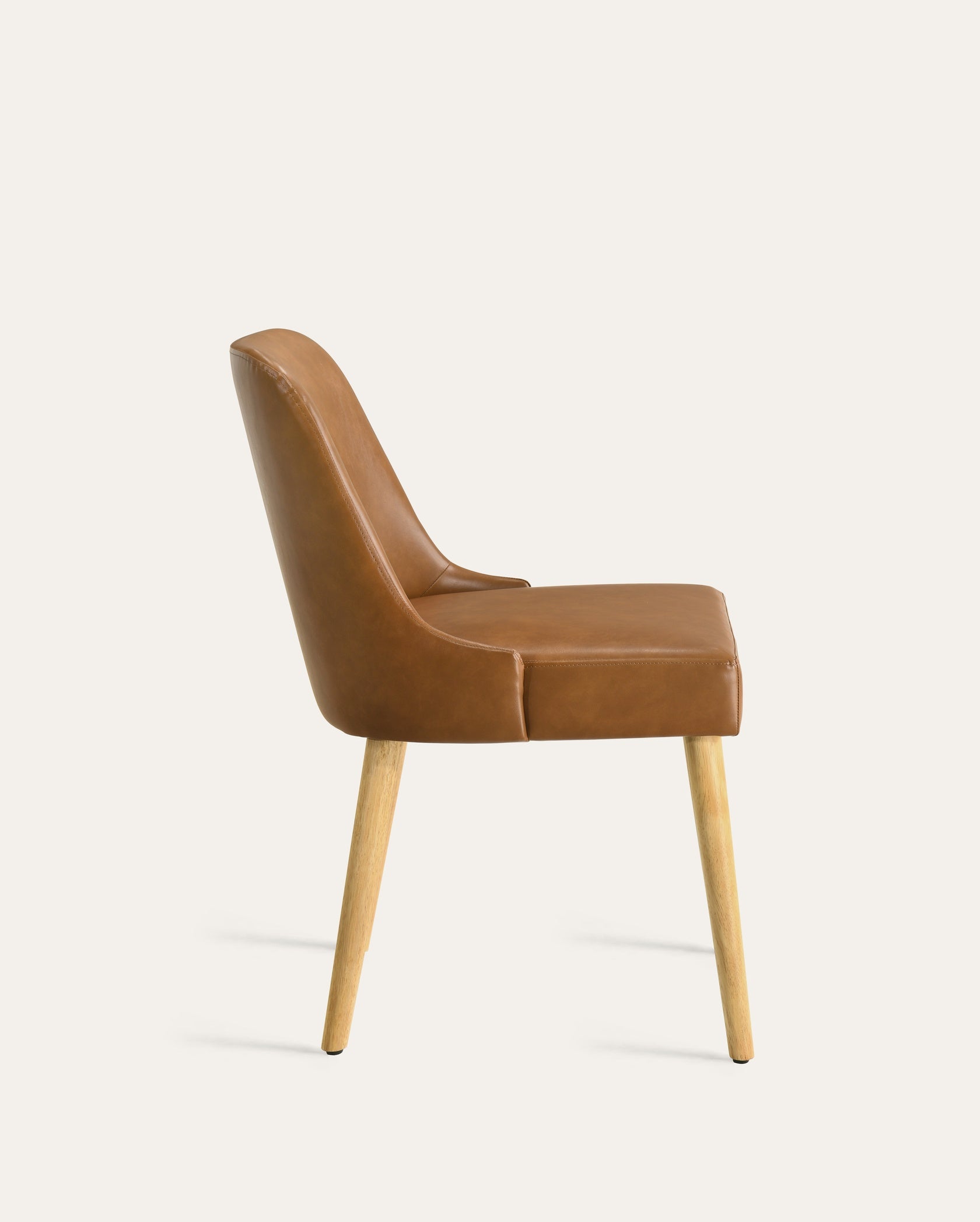Calabasas Upholstered Faux Leather Dining Chair - Brown, Set of 2