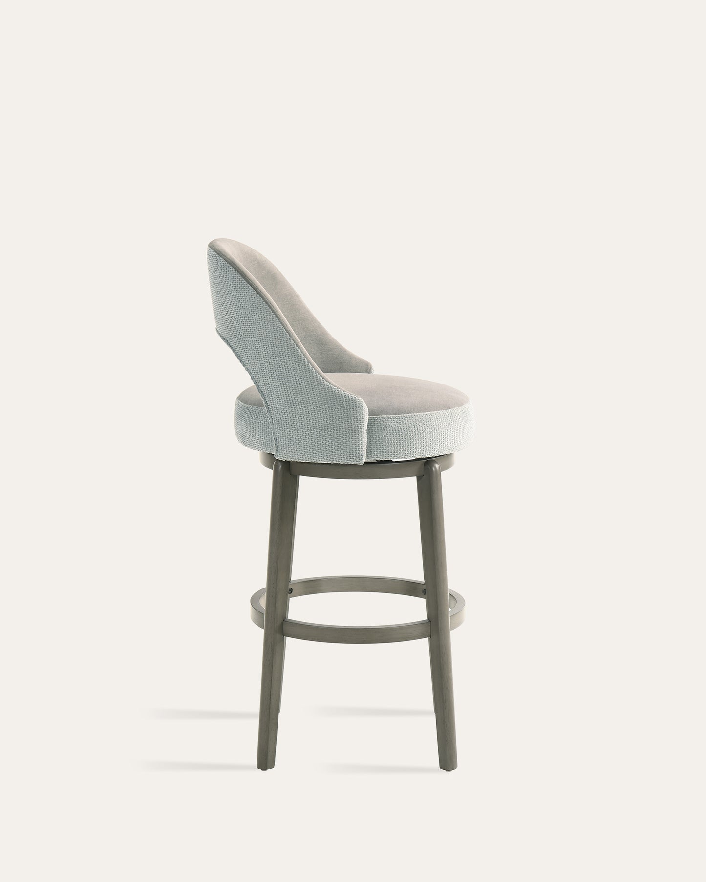 Whistler Swivel Velvet Bar Stools, Grey, Set of 2