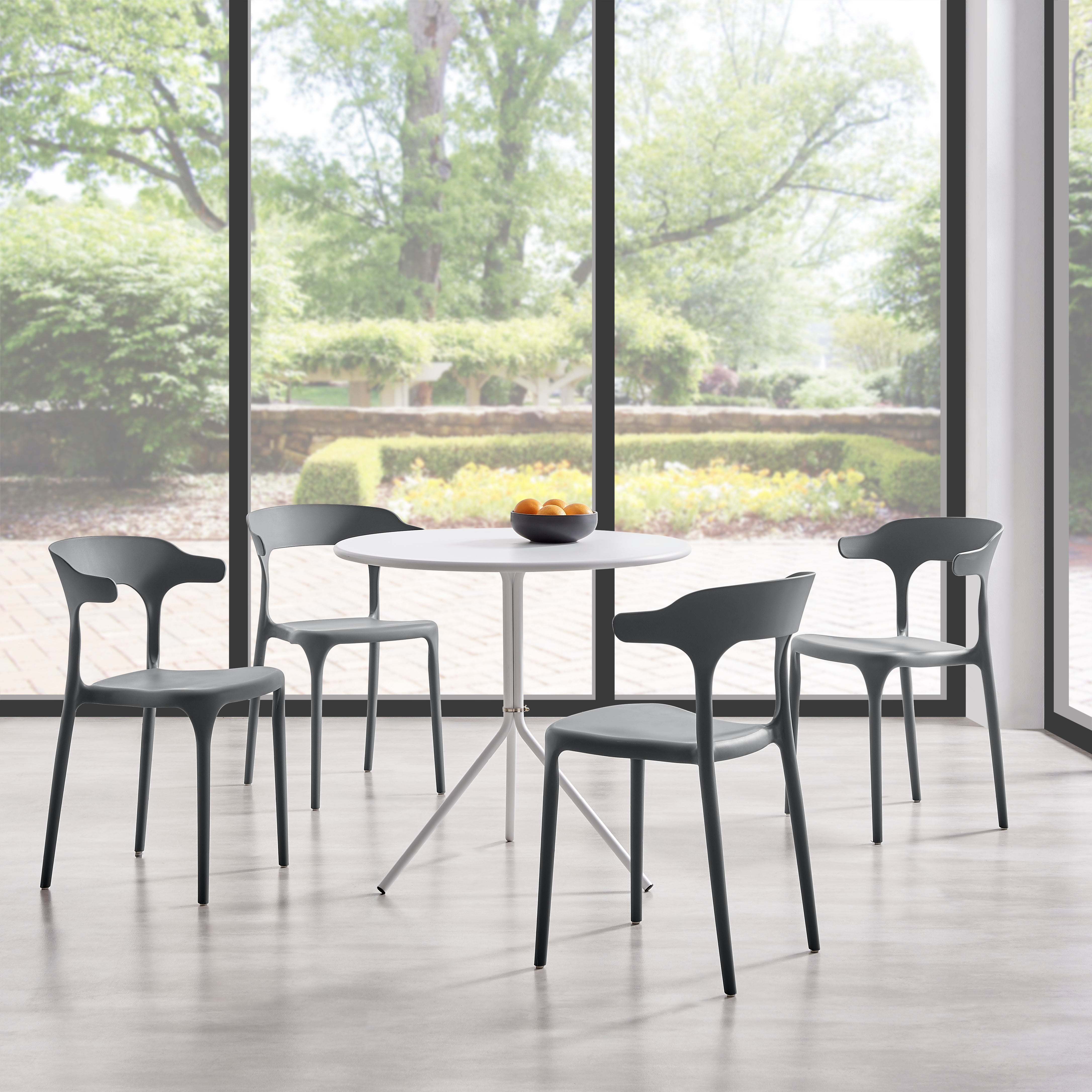 Nara Stackable Chairs - Set of 4, Grey