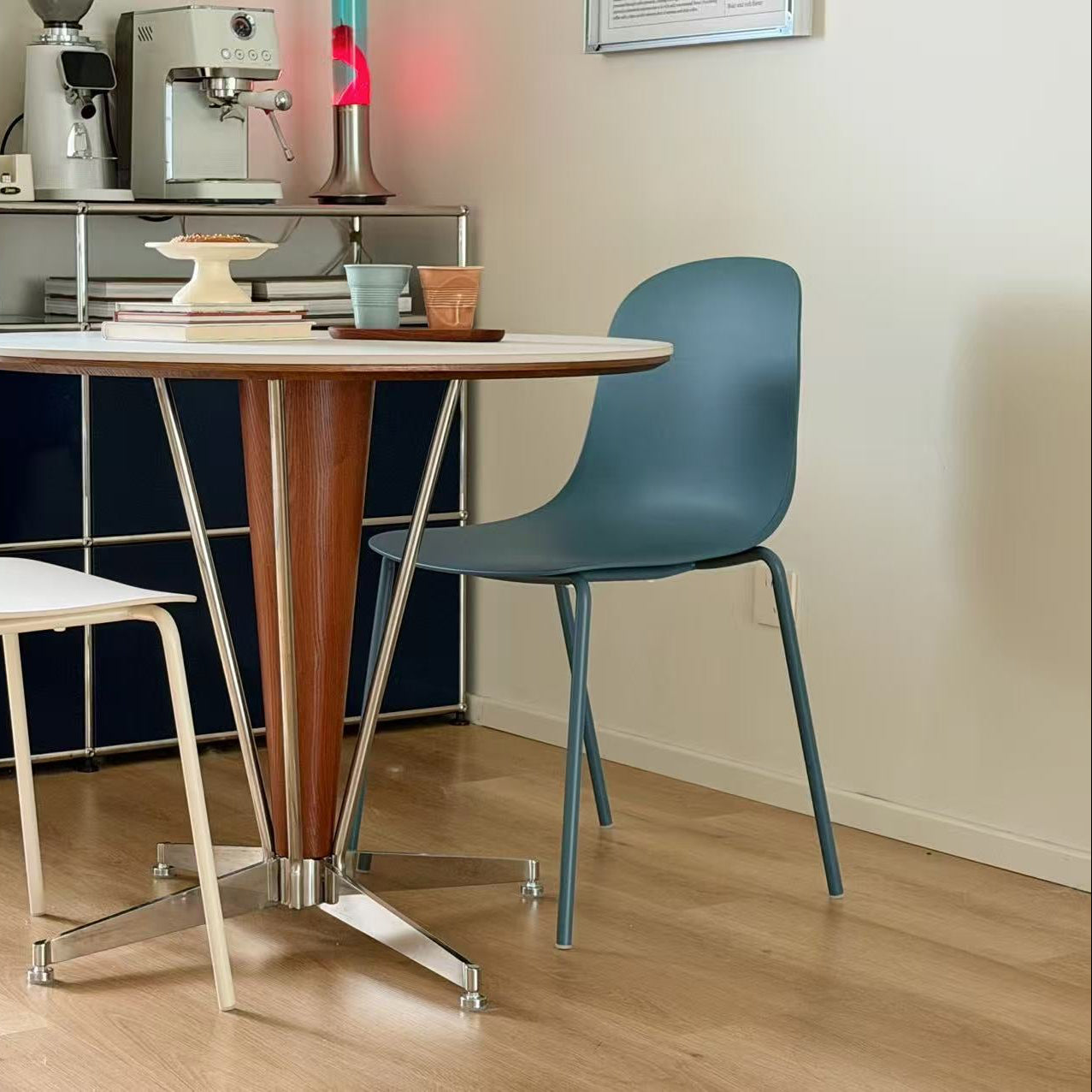 Wilshire Soft Curve Dining Chair - Dusty Blue, Set of 4