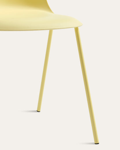 Kyoto Industrial Dining Chair – Light Yellow, Set of 4