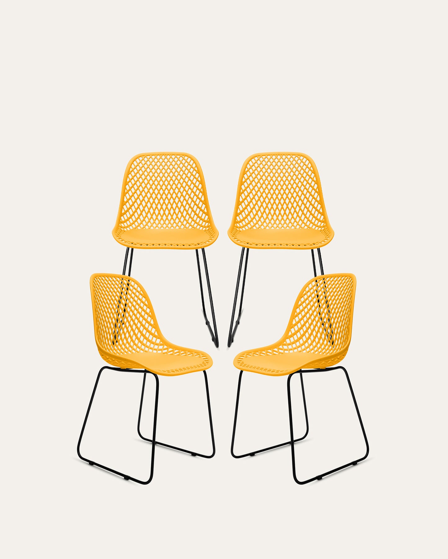 Bari Chair, Set of 4, Yellow