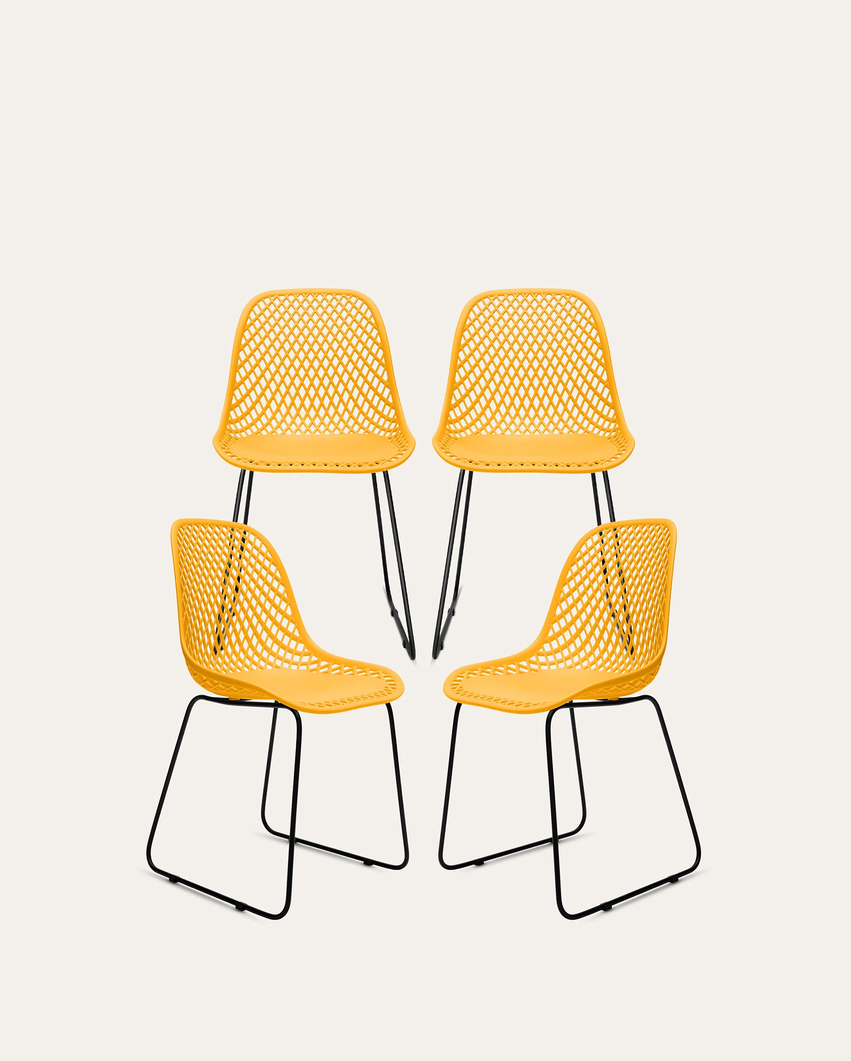 Bari Chair - Set of 4, Yellow