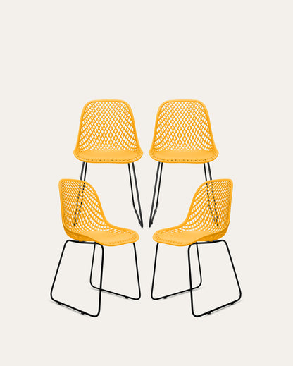 Bari Chair, Set of 4, Yellow
