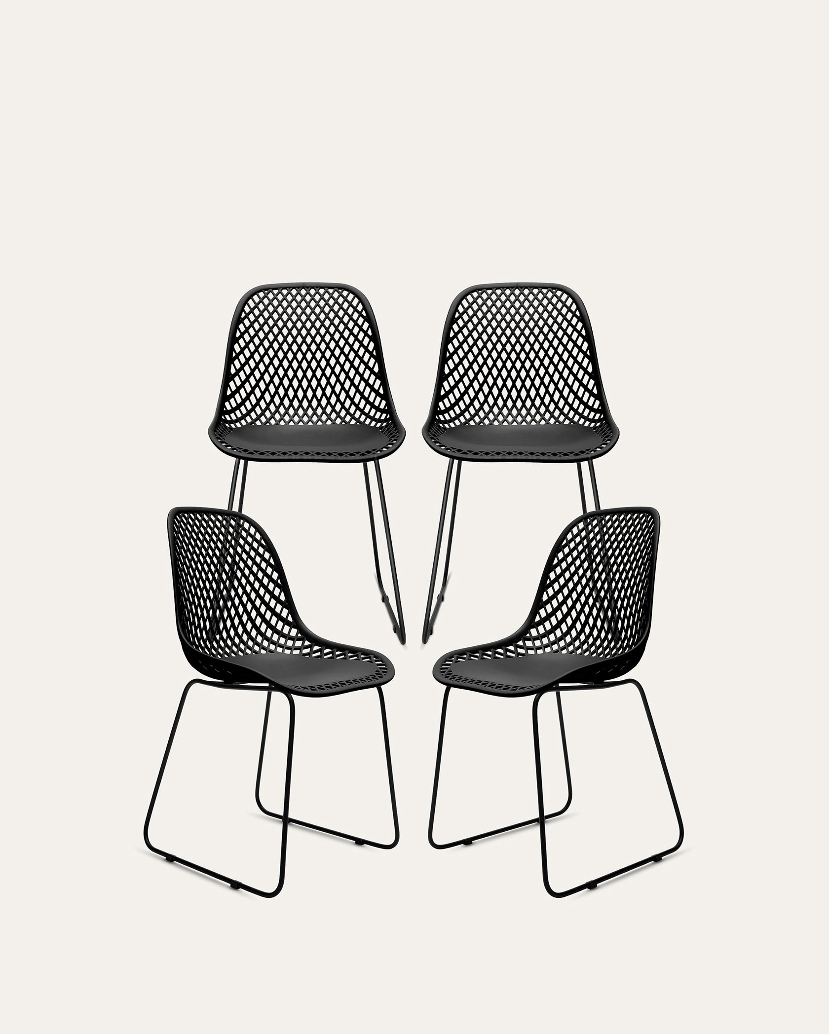Bari Chair, Set of 4, Black