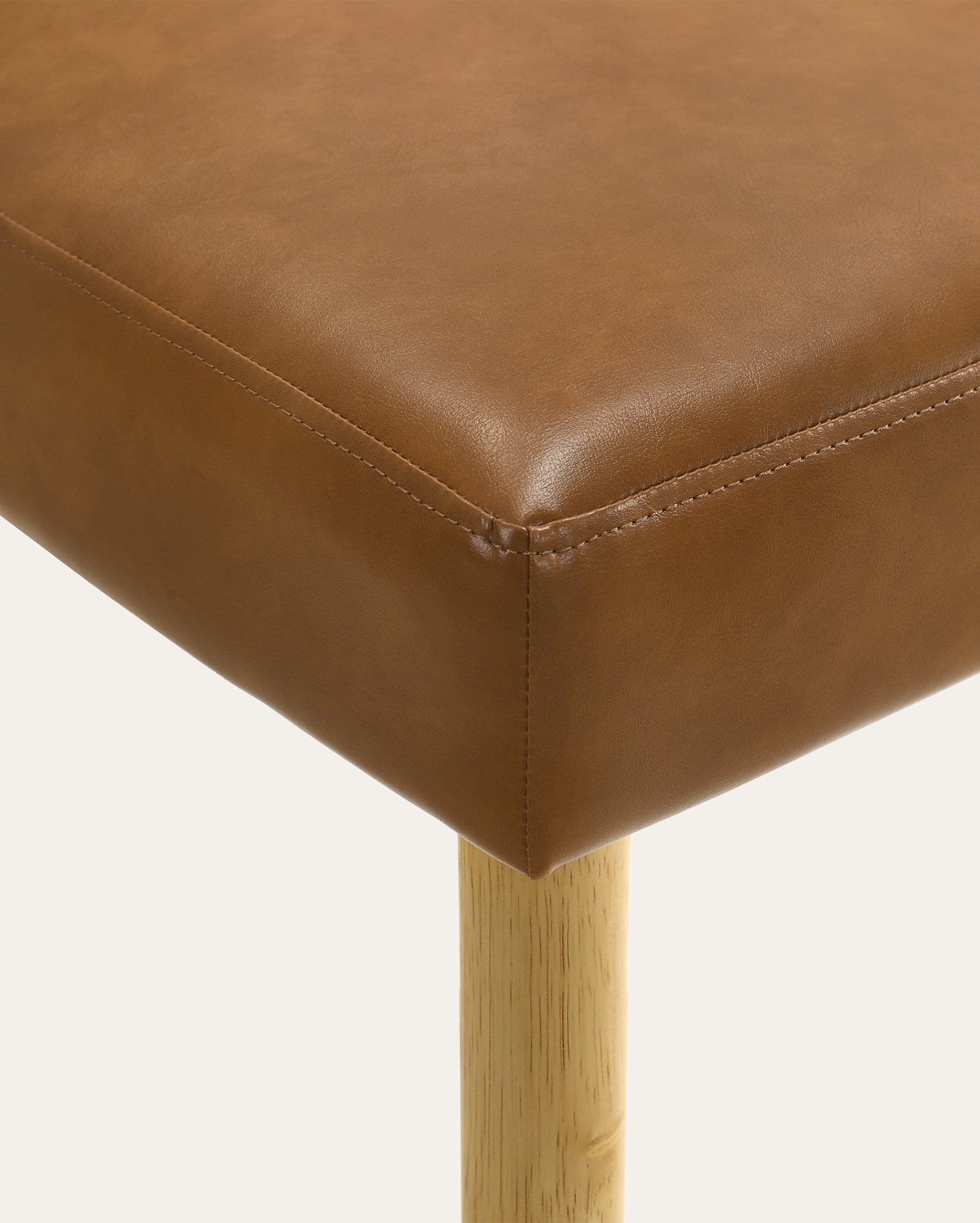 Calabasas Upholstered Faux Leather Dining Chair - Brown, Set of 2