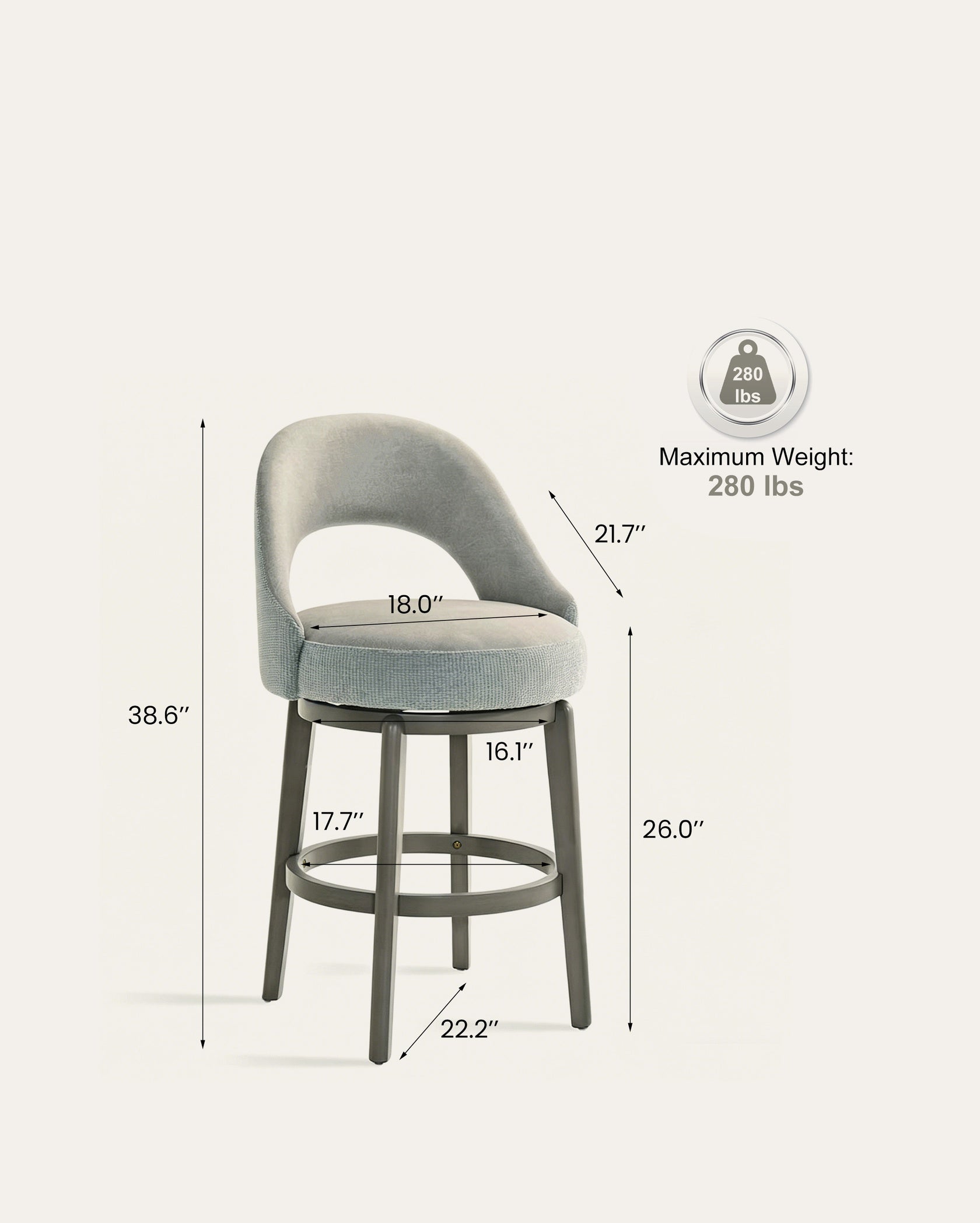 La Jolla Swivel Velvet Counter Stools, Set of 2