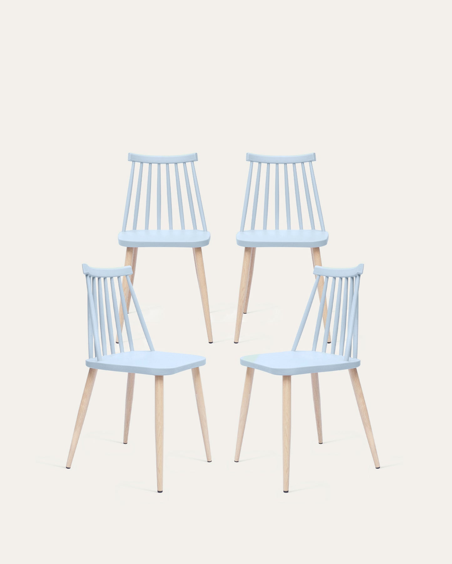 Troy Plastic Dining Chair Set, Set of 4, Blue