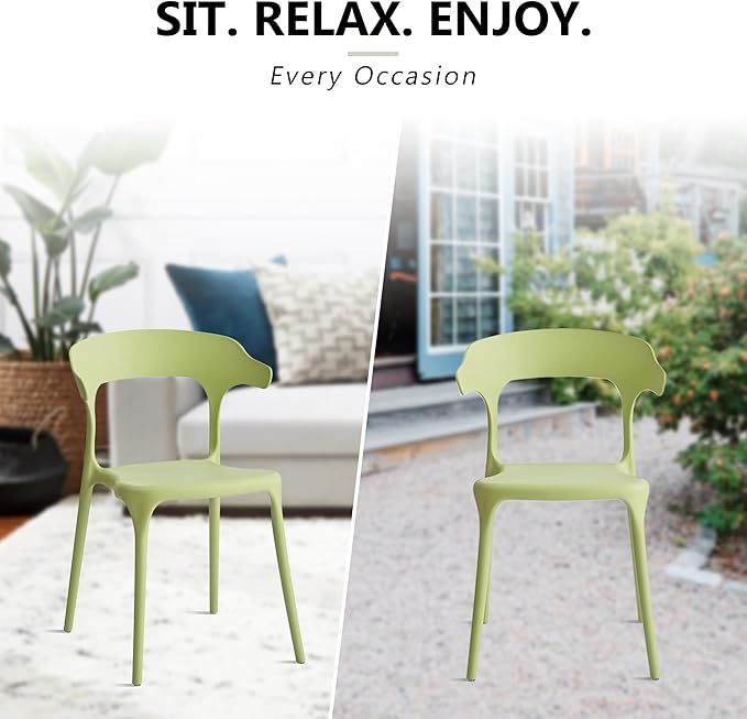 Nara Stackable Chairs, Set of 4, Orange