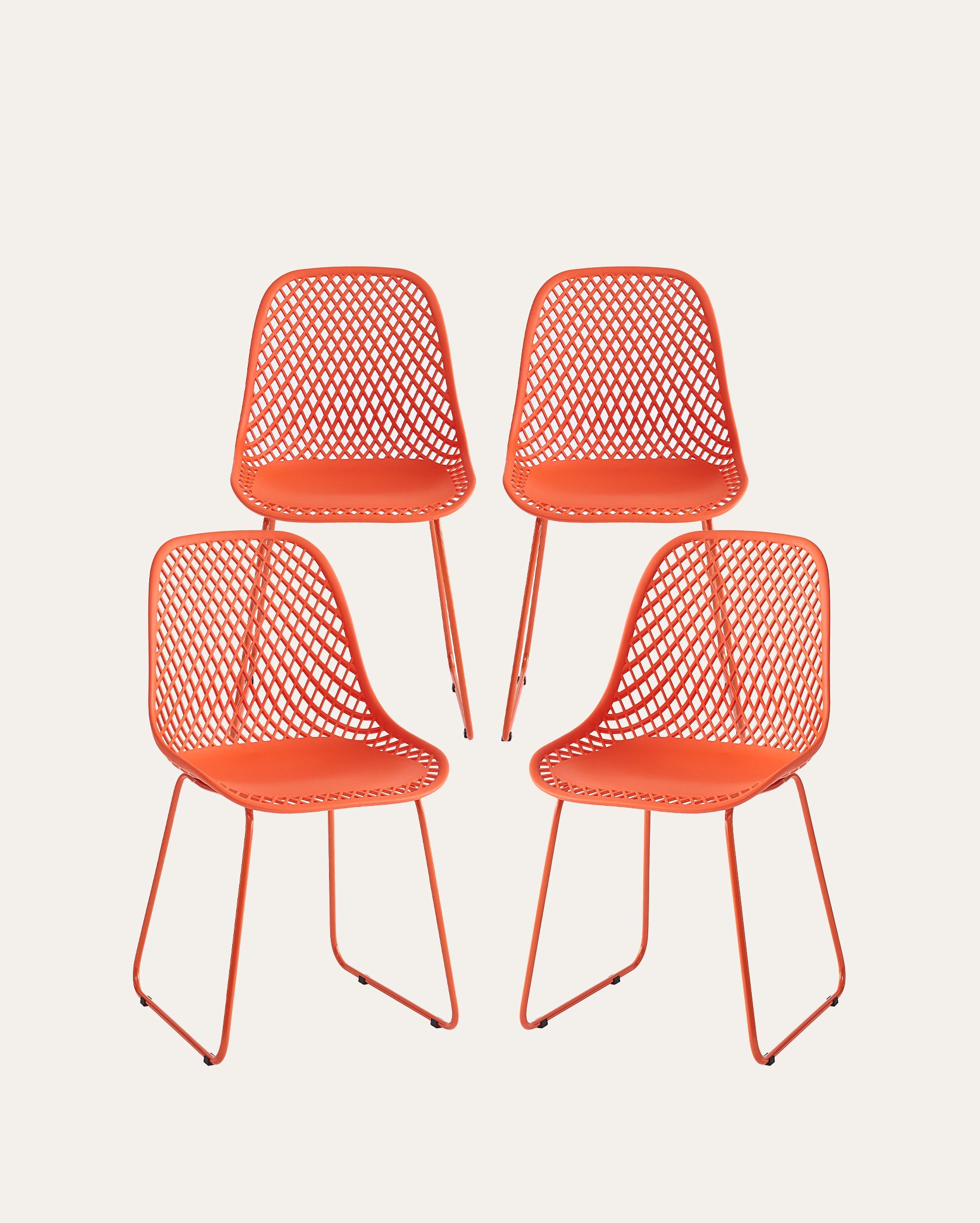 Griffith Contemporary Dining Chair - Blood Orange, Set of 4