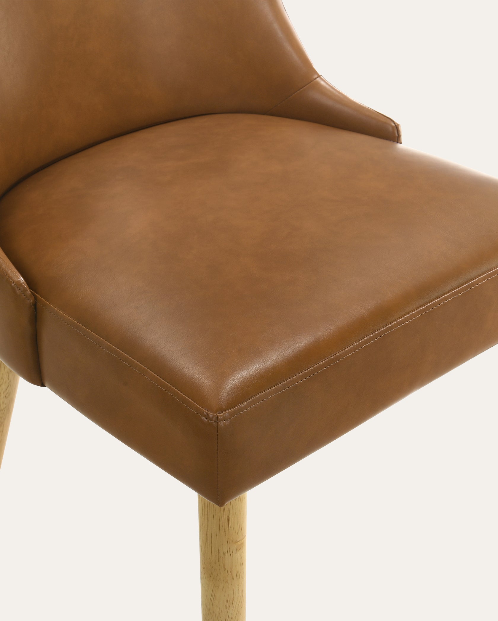 Calabasas Upholstered Faux Leather Dining Chair - Brown, Set of 2