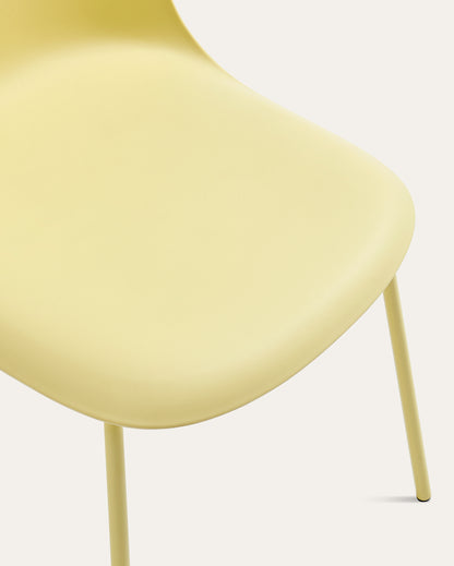 Kyoto Industrial Dining Chair – Light Yellow, Set of 4