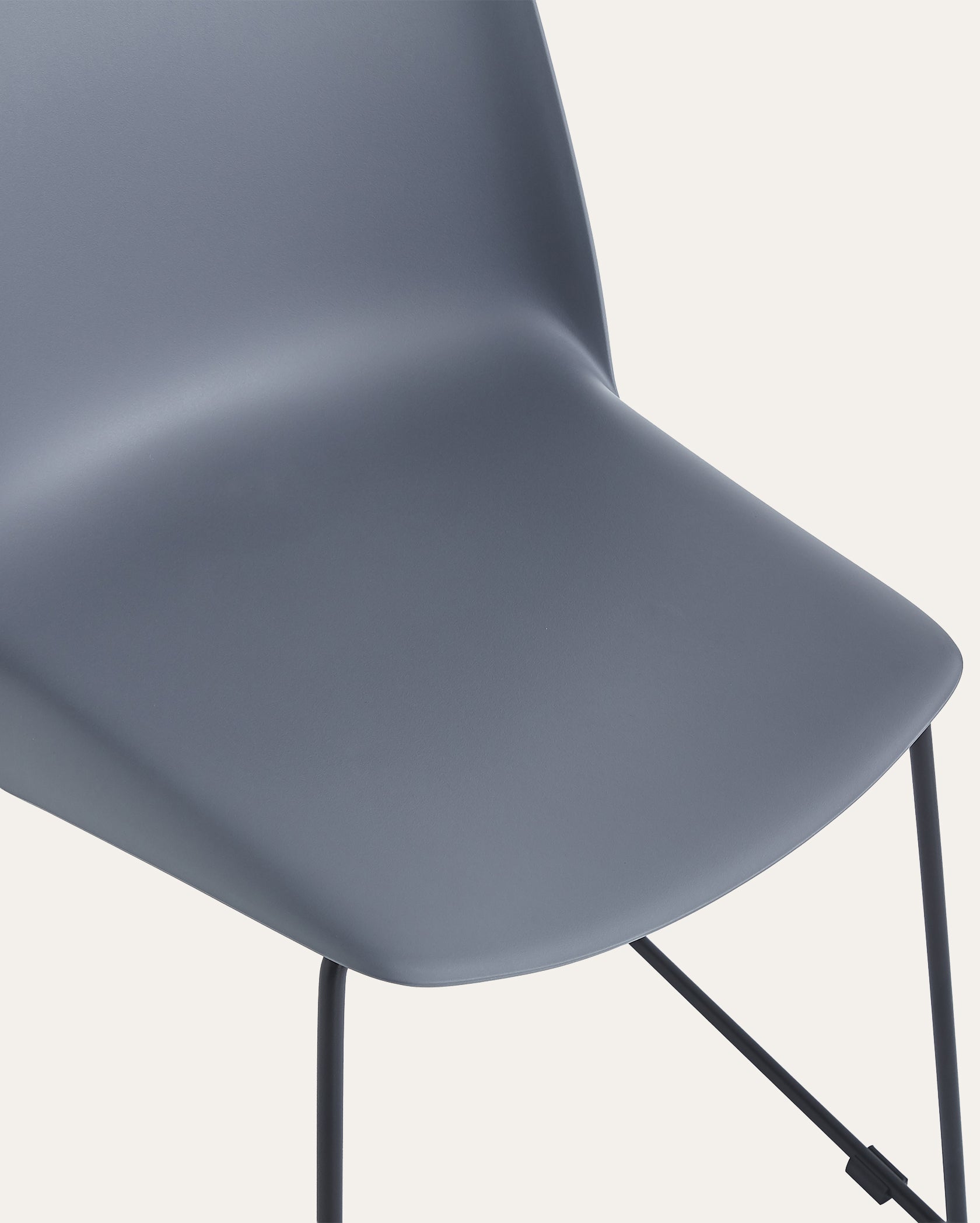 Arcadia Modern Plastic Dining Chair with Metal Legs – Steel Gray, Set of 4