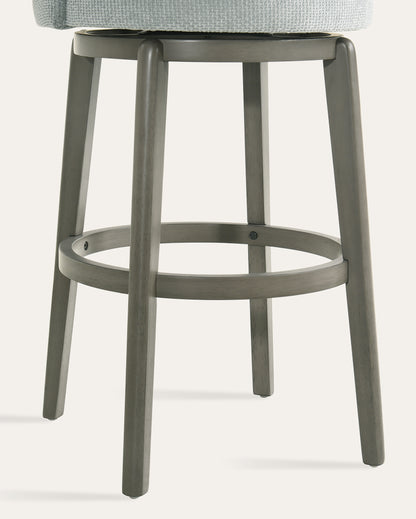 Whistler Swivel Velvet Bar Stools, Grey, Set of 2