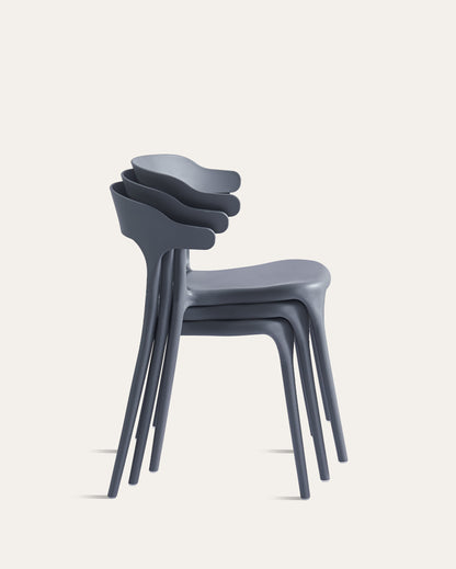 Nara Stackable Chairs, Set of 4, Grey