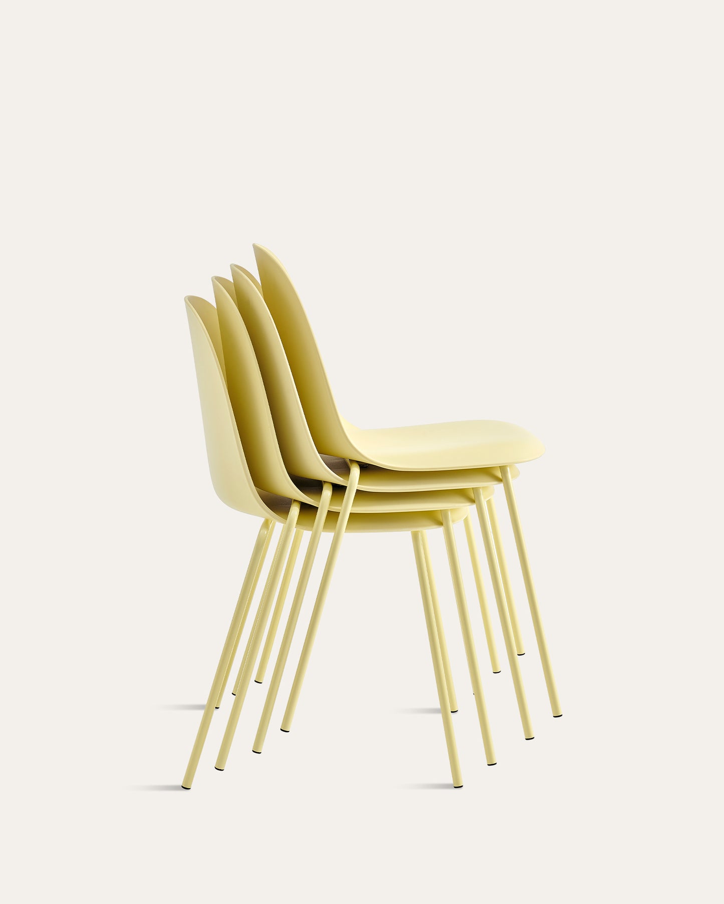 Kyoto Industrial Dining Chair – Light Yellow, Set of 4