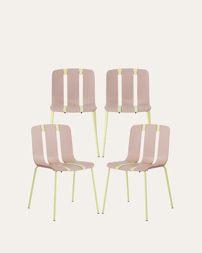 Marlow Chairs – Camel & Green, Set of 4