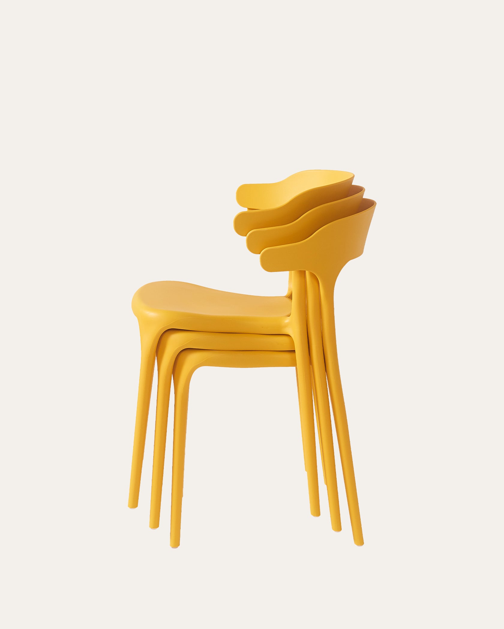 Nara Stackable Chairs - Set of 4, Yellow