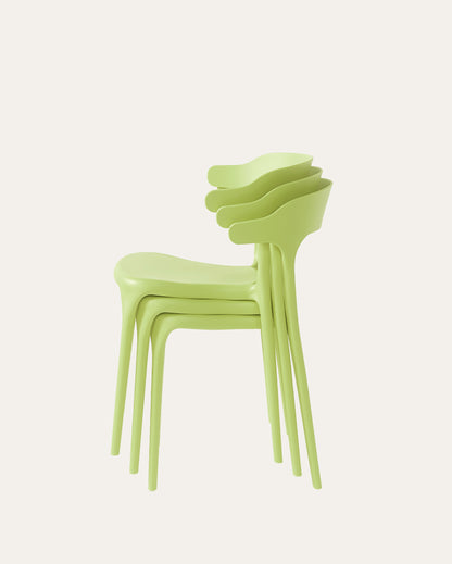 Nara Stackable Chairs, Set of 4, Green