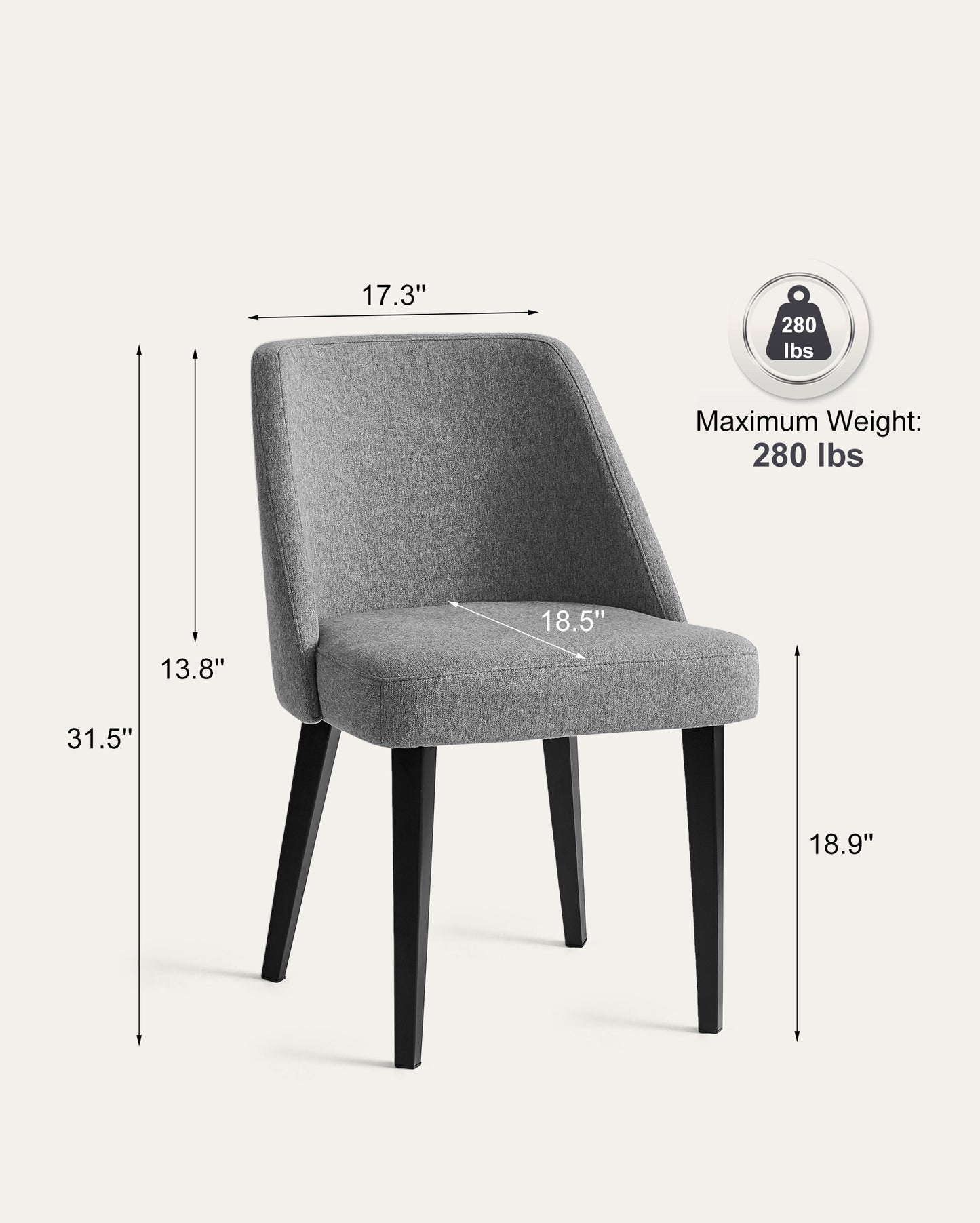 Paros Upholstered Dining Chairs, Gray, Set of 2